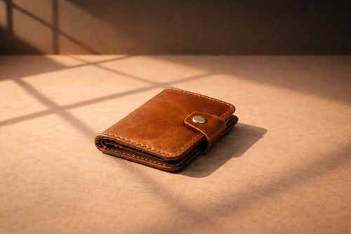 جاکارتی دست دوز چرم طبیعی افکتی ۶جای کارت چرم کد ۶۰۷